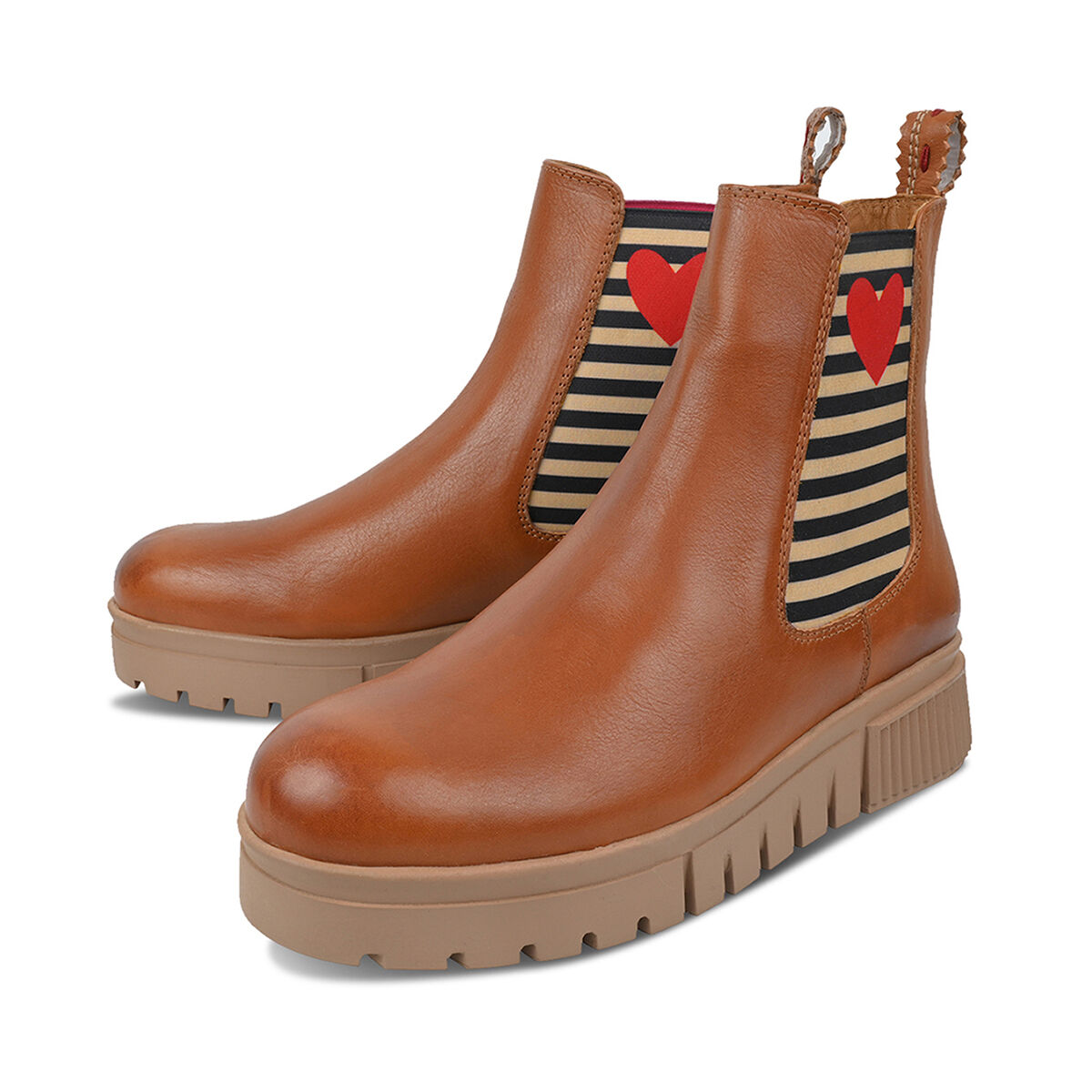 NAELLE Cognac Herz, 38 - Crickit - Stiefeletten aus Leder - Hochwertige Schuhe von CRICKIT