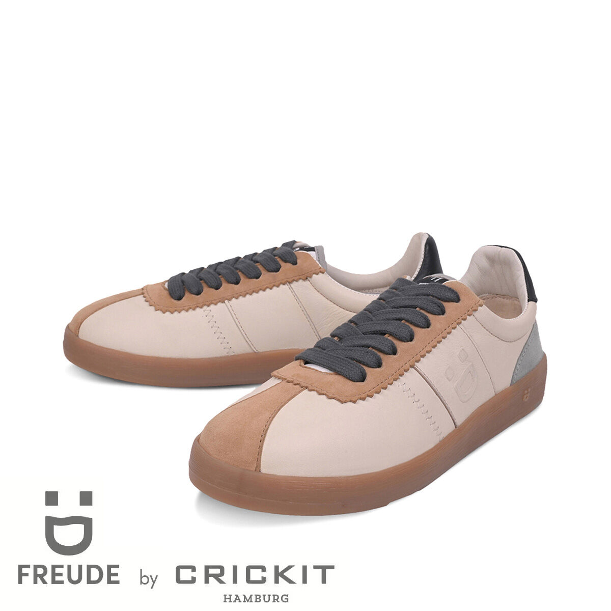 ARIELLE Suede Offwhite mit Hanf, 38 - FREUDE - Sneaker aus Leder - Camel - Hochwertige Schuhe von CRICKIT - Leichte Turnschuhe