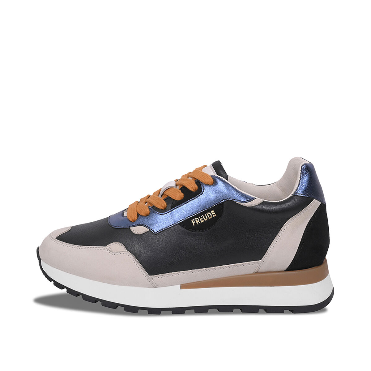 AGATA Suede Schwarz mit Suede Offwhite und Navy