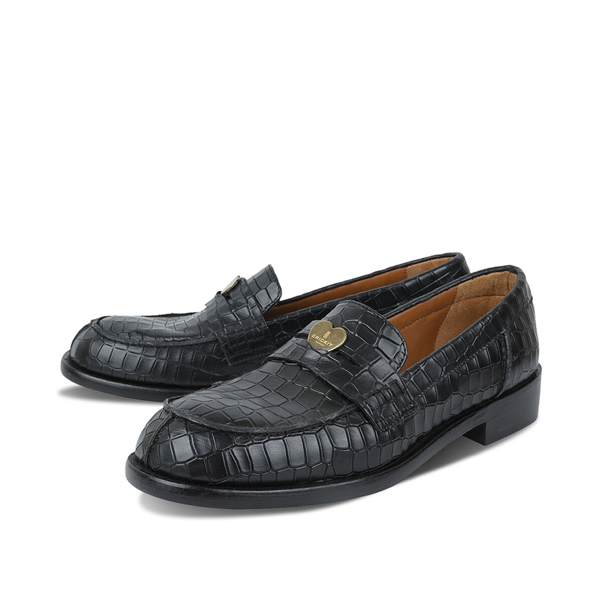 PATRIZIA Schwarz Kroko, 37 - Crickit - Loafer aus Leder - Hochwertige Schuhe von CRICKIT