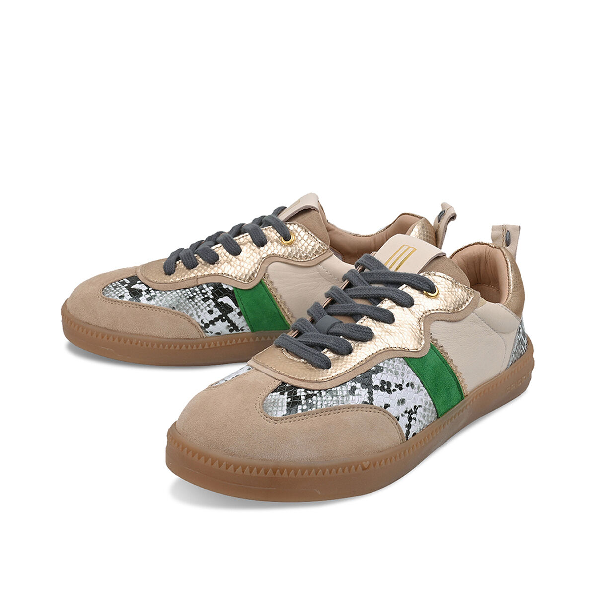 RONJA Beige Schlange, 39 - Crickit - Sneaker aus Leder - Camel - Hochwertige Schuhe von CRICKIT - Leichte Turnschuhe