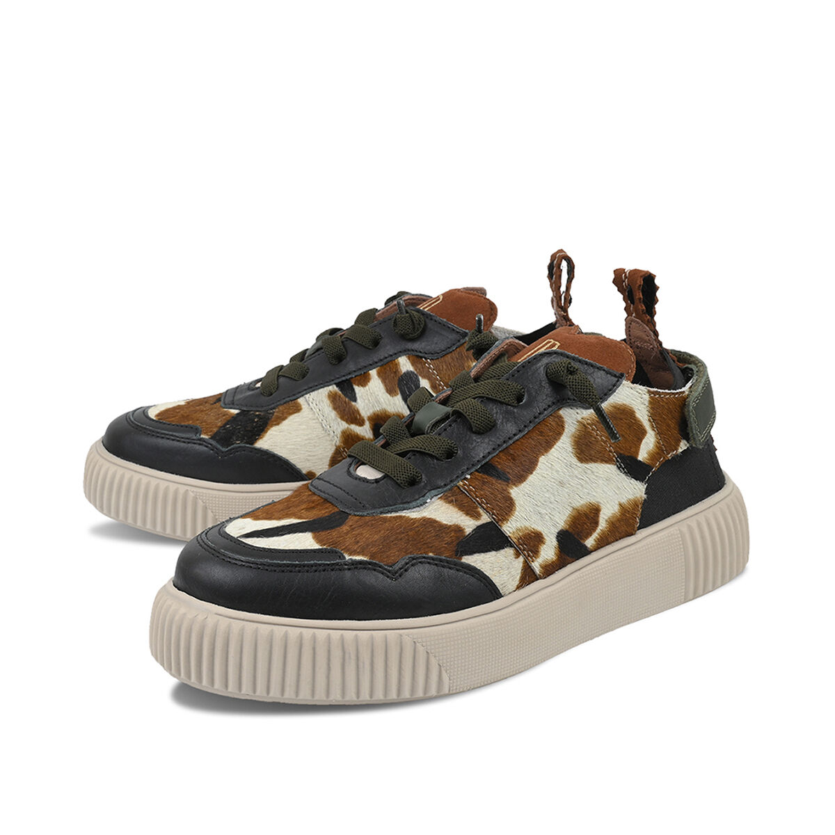 PARIA Hellbeige Kuhprint, 36 - Crickit - Sneaker aus Leder - Bequeme Slip On Sneaker - Hochwertige Schuhe von CRICKIT - Leichte Turnschuhe