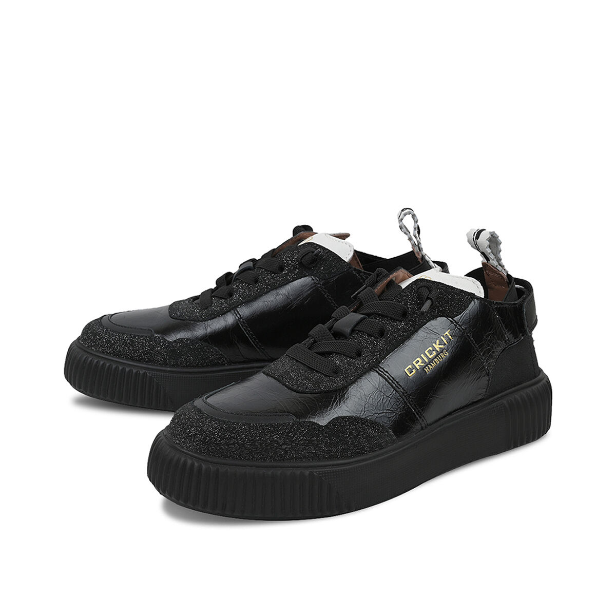 PARIA Schwarz, 37 - Crickit - Sneaker aus Leder - Bequeme Slip On Sneaker - Hochwertige Schuhe von CRICKIT - Leichte Turnschuhe