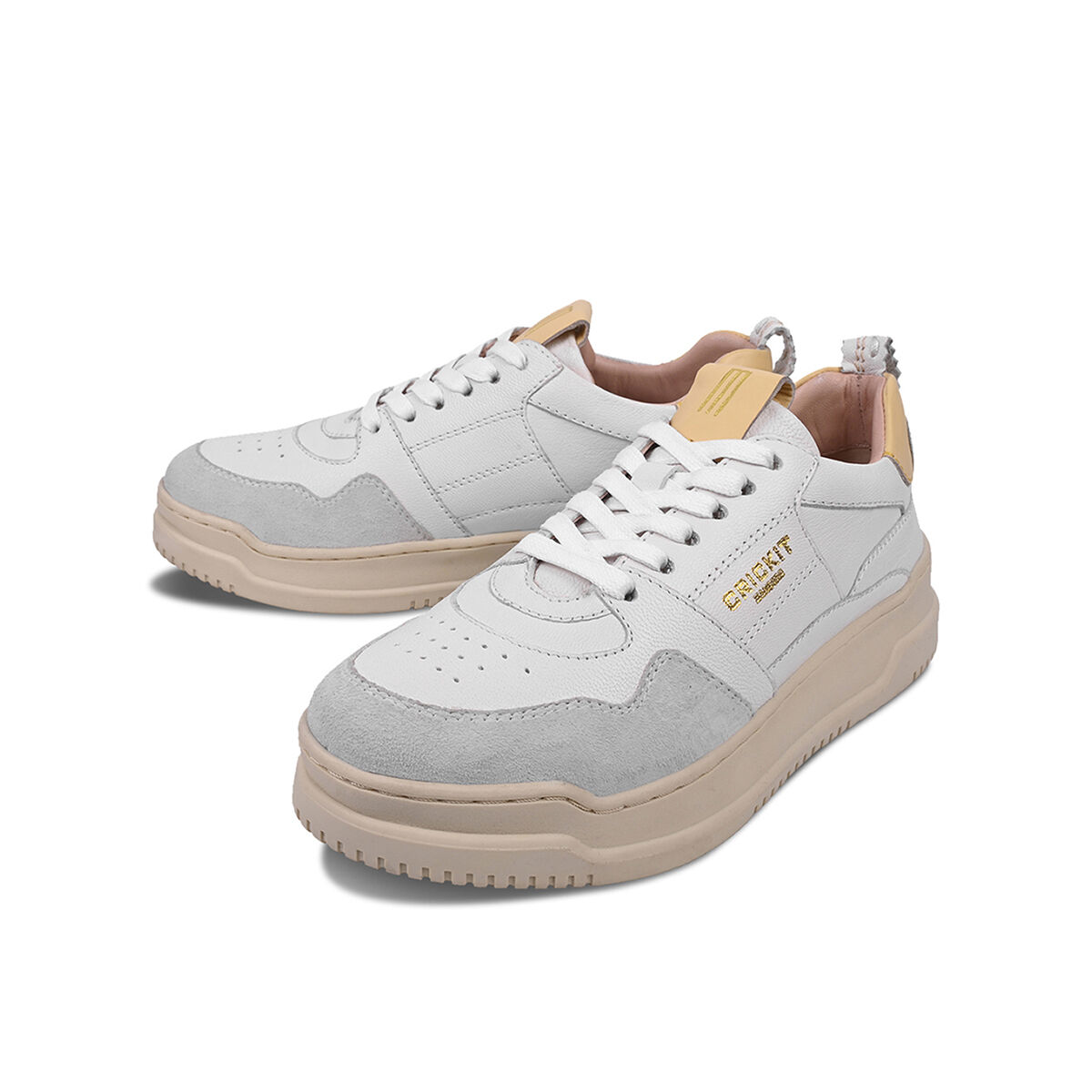 OLINDA Weiß Gelb, 39 - Crickit - Sneaker aus Leder - Hochwertige Schuhe von CRICKIT - Leichte Turnschuhe