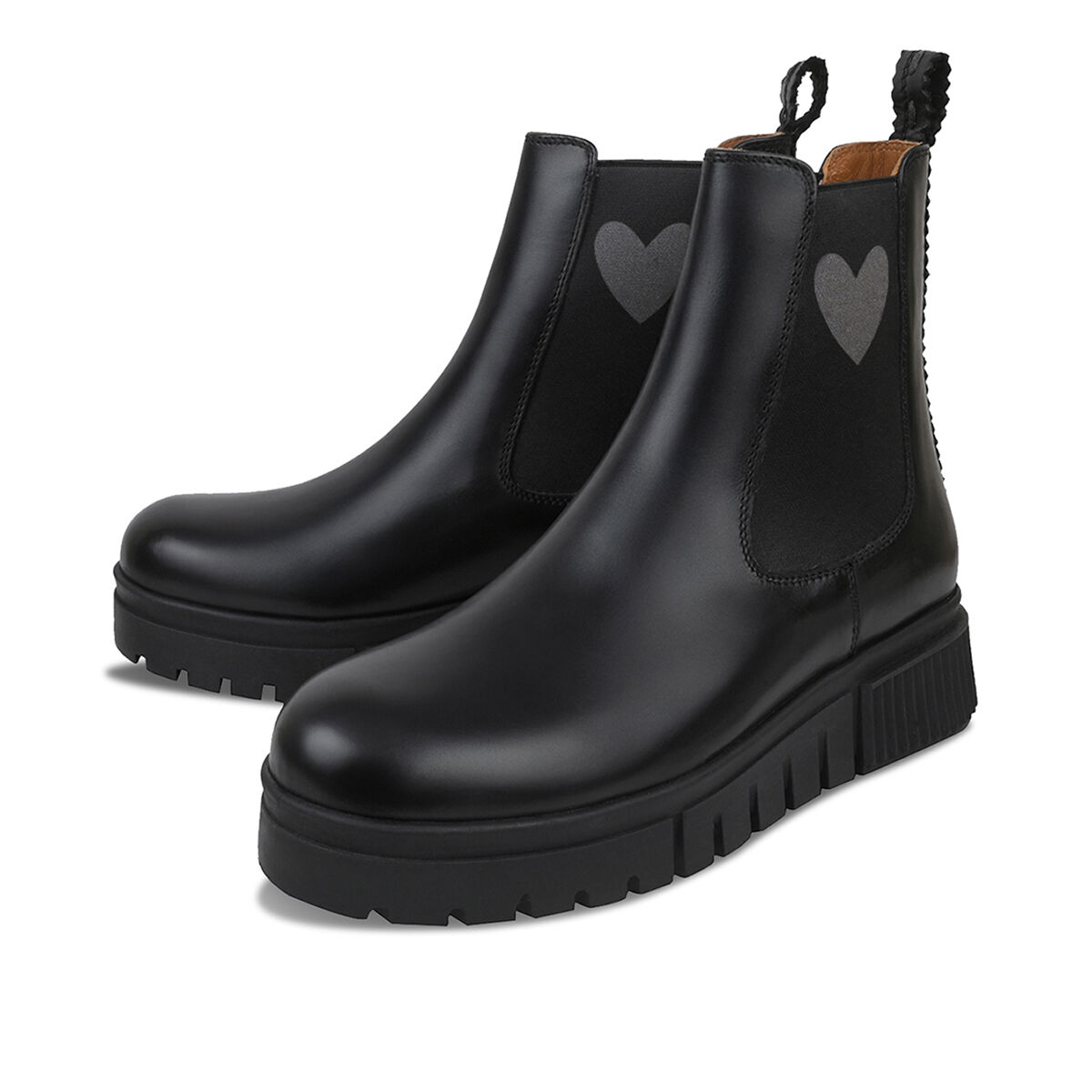 NAELLE Schwarz Uni Herz, 39 - Crickit - Stiefeletten aus Leder - Hochwertige Schuhe von CRICKIT