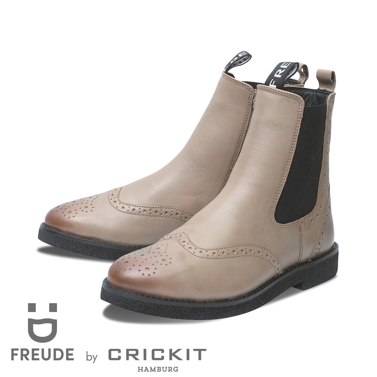 FREUDE BELINA Grau, 40 - FREUDE - Chelsea Boots aus Leder - Taupe - Hochwertige Schuhe von CRICKIT