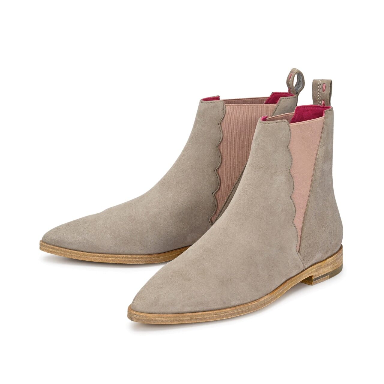 HOLLY Suede Taupe mit Altrosa