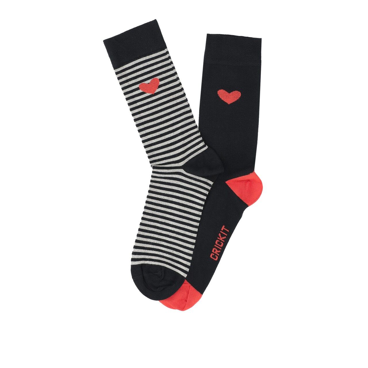 SUNNY Socks mit Streifen und rotem Herz Geschenkebox 2-Pack